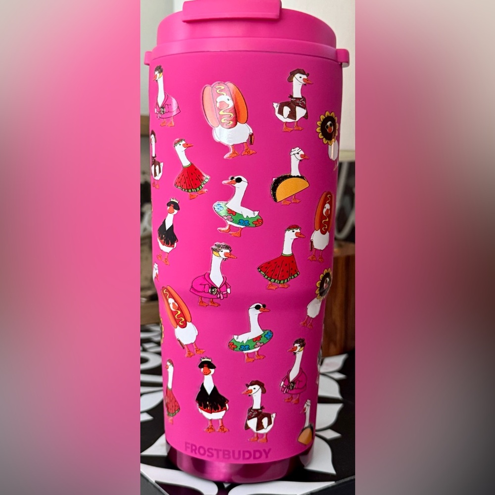 NIB FrostBuddy To-Go Buddy MultiUse Frost Buddy Silly Goose Summer Tumbler Berry - Picture 3 of 10